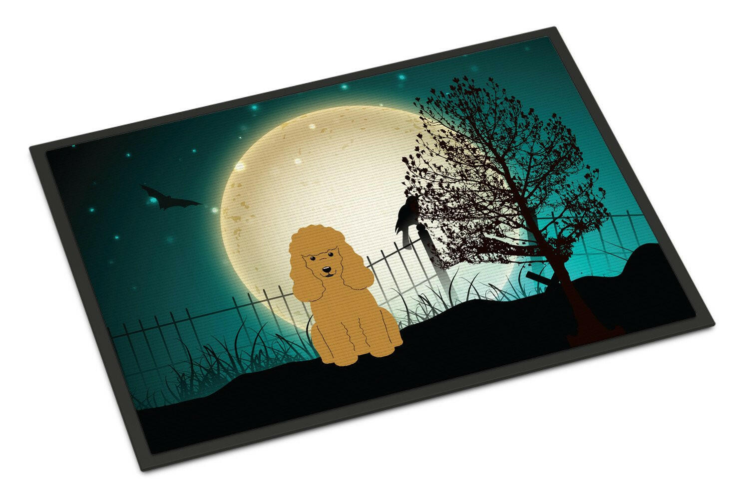 Halloween Scary Poodle Tan Indoor or Outdoor Mat 18x27 BB2259MAT - the-store.com