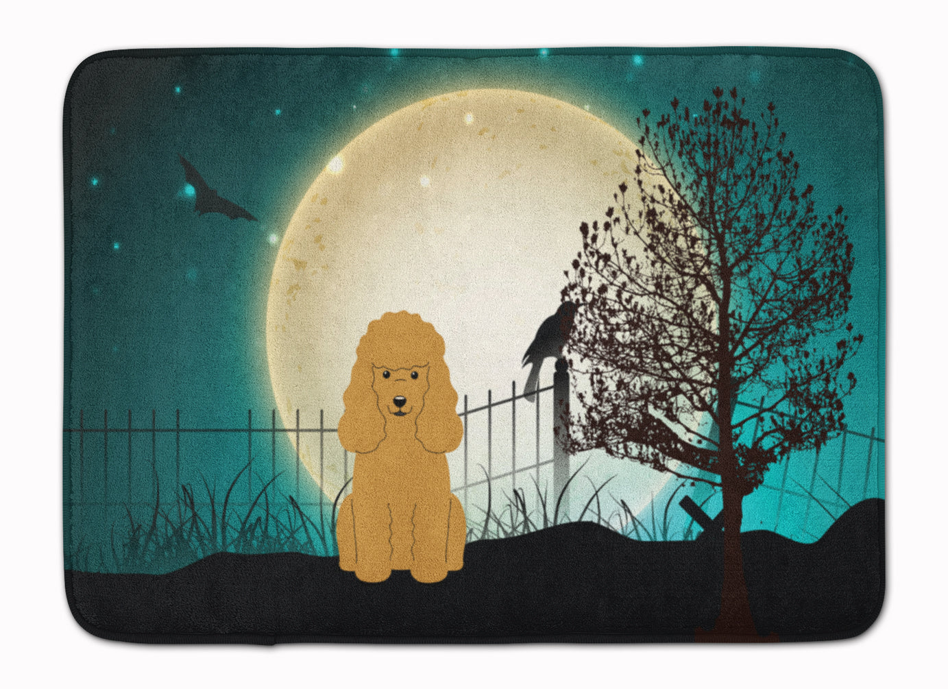 Halloween Scary Poodle Tan Machine Washable Memory Foam Mat BB2259RUG - the-store.com