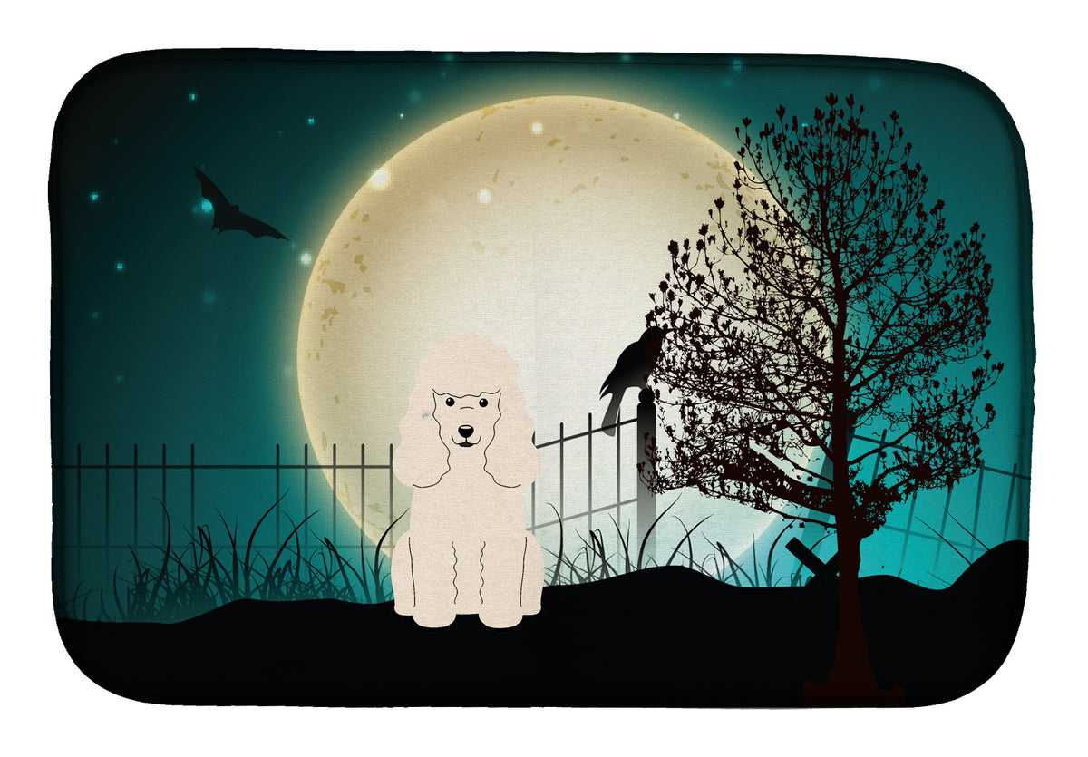 Halloween Scary Poodle White Dish Drying Mat BB2260DDM