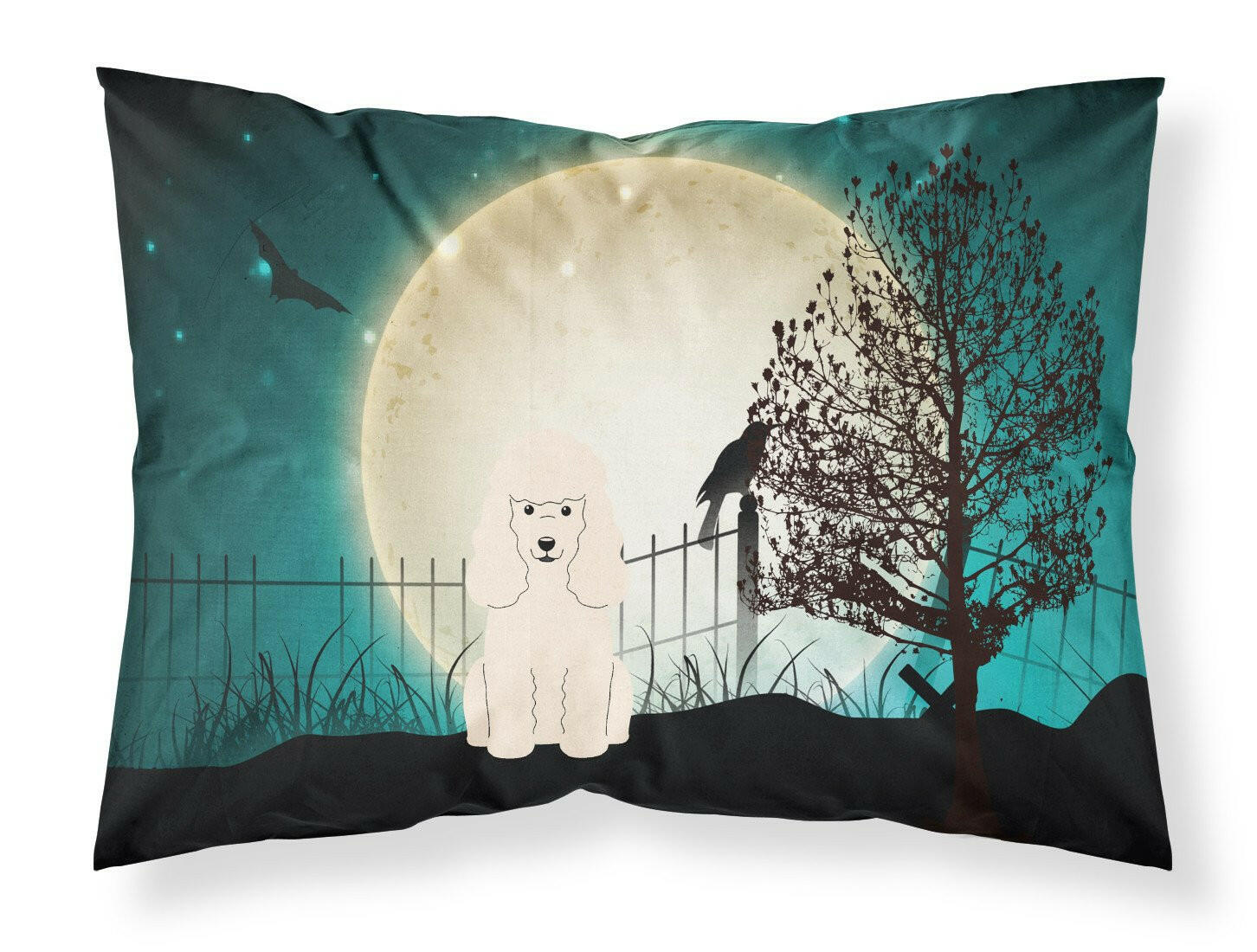 Halloween Scary Poodle White Fabric Standard Pillowcase BB2260PILLOWCASE by Caroline's Treasures