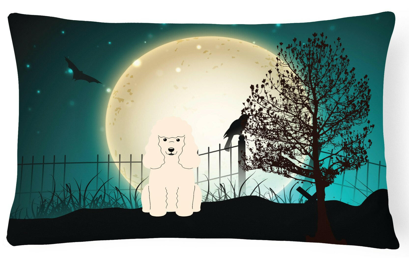 Halloween Scary Poodle White Canvas Fabric Decorative Pillow BB2260PW1216 by Caroline's Treasures