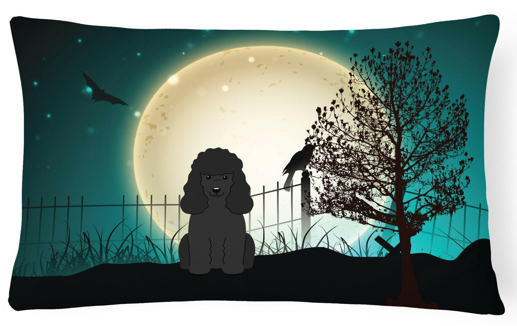 Halloween Scary Poodle Black Canvas Fabric Decorative Pillow BB2261PW1216 by Caroline's Treasures