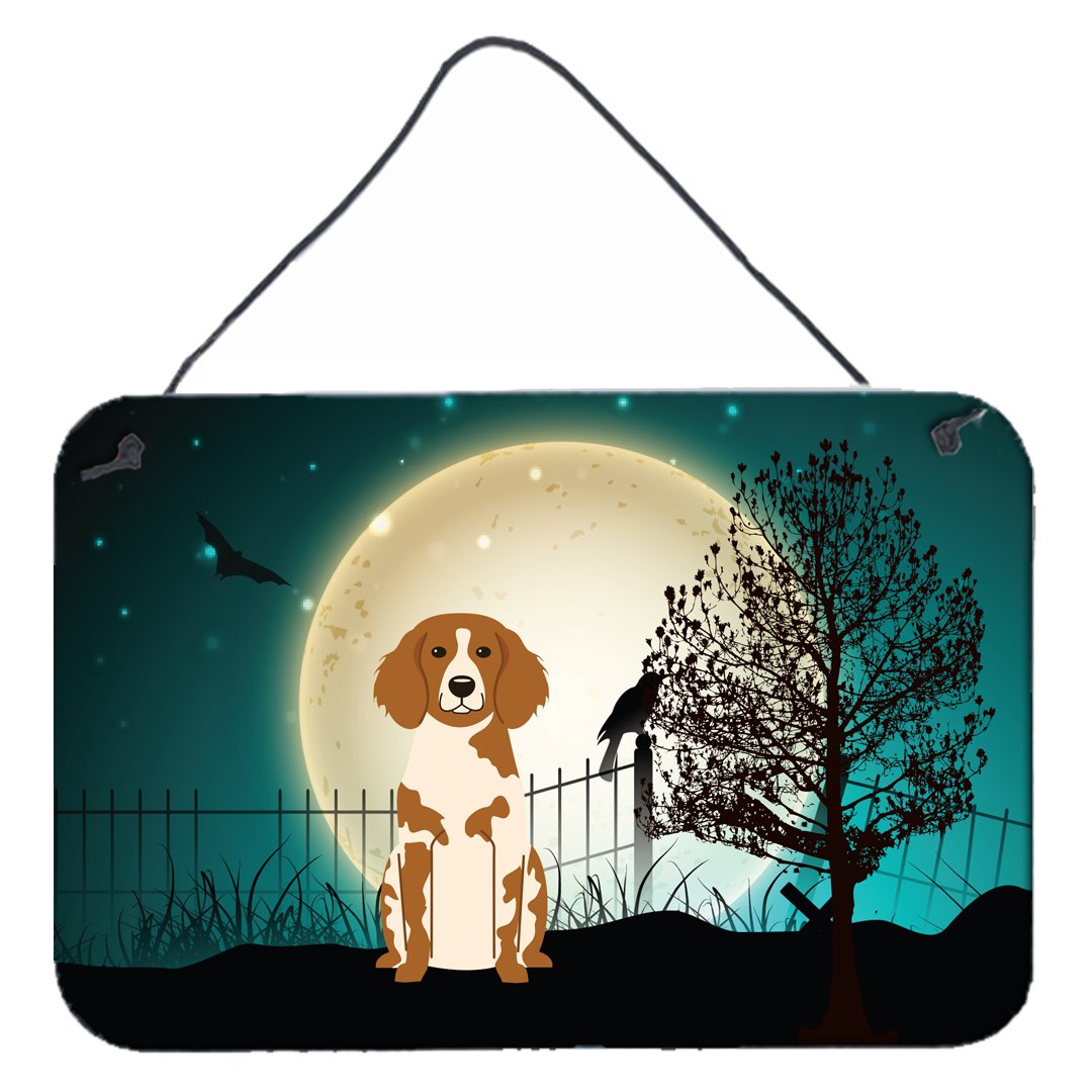 Halloween Scary Brittany Spaniel Wall or Door Hanging Prints BB2262DS812 by Caroline&#39;s Treasures