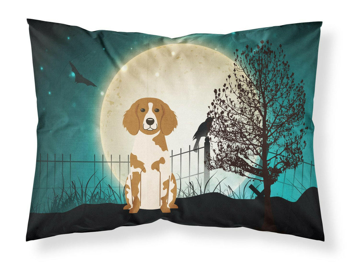 Halloween Scary Brittany Spaniel Fabric Standard Pillowcase BB2262PILLOWCASE by Caroline&#39;s Treasures
