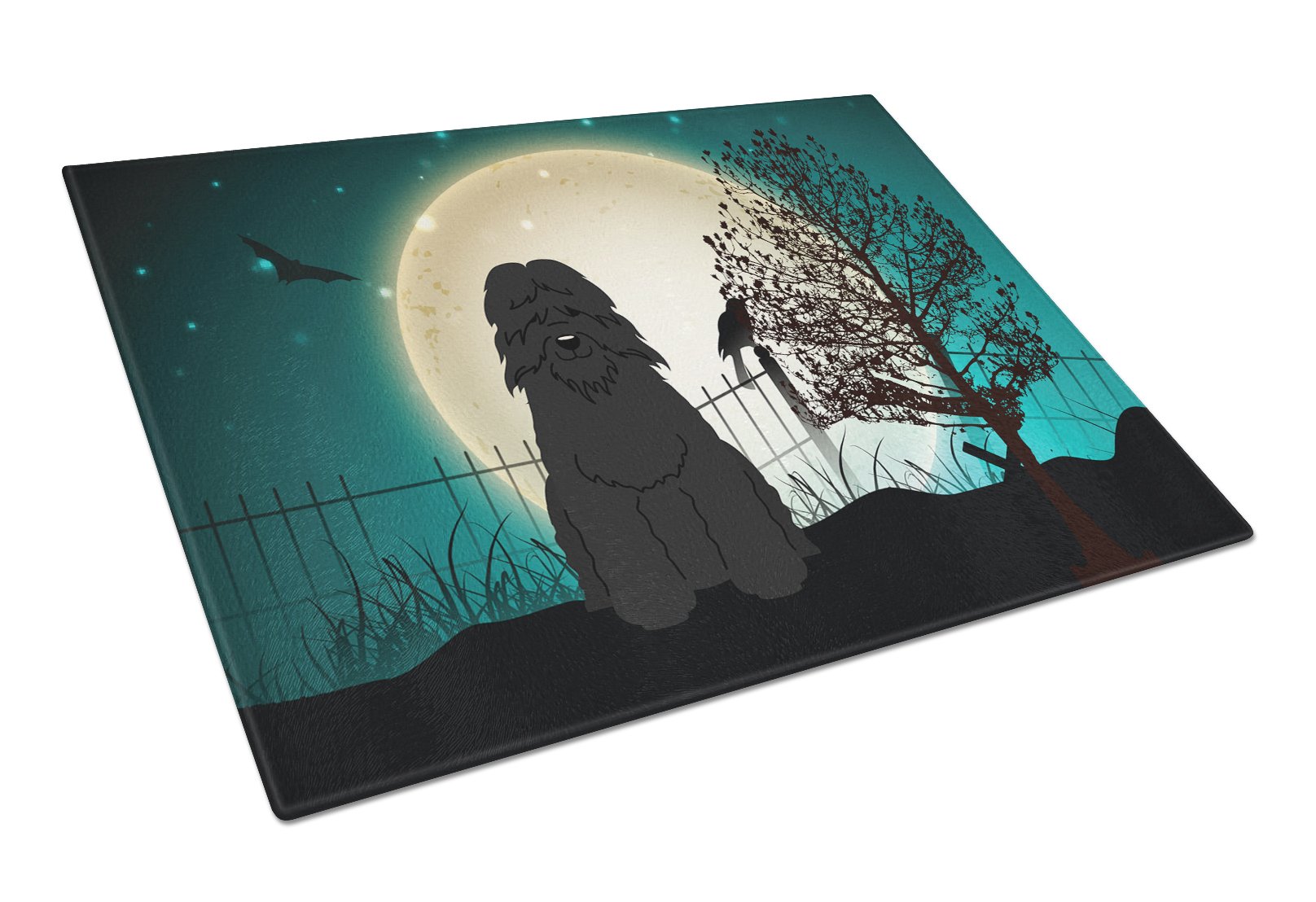 Halloween Scary Bouvier des Flandres Glass Cutting Board Large BB2264LCB by Caroline's Treasures