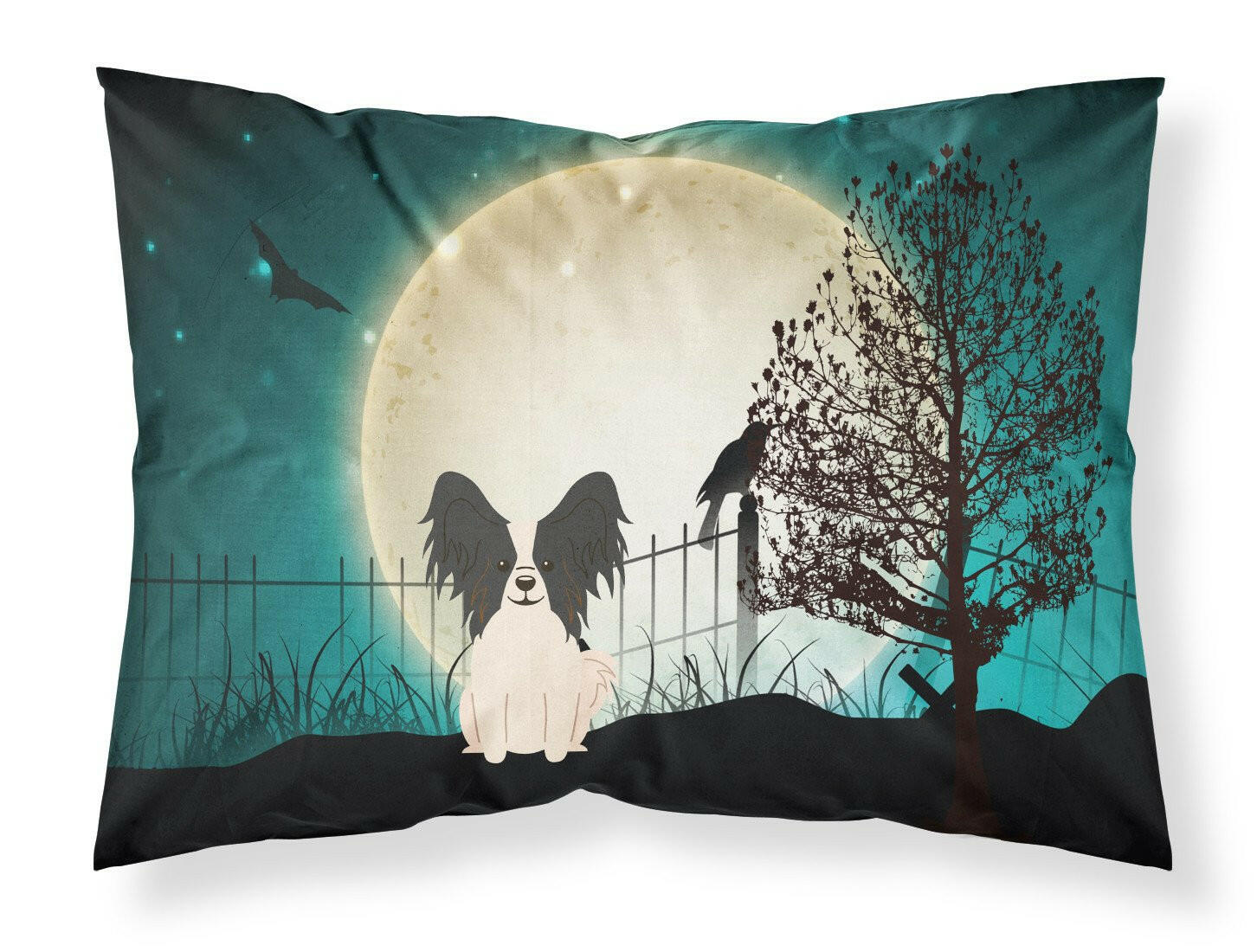 Halloween Scary Papillon Black White Fabric Standard Pillowcase BB2266PILLOWCASE by Caroline's Treasures
