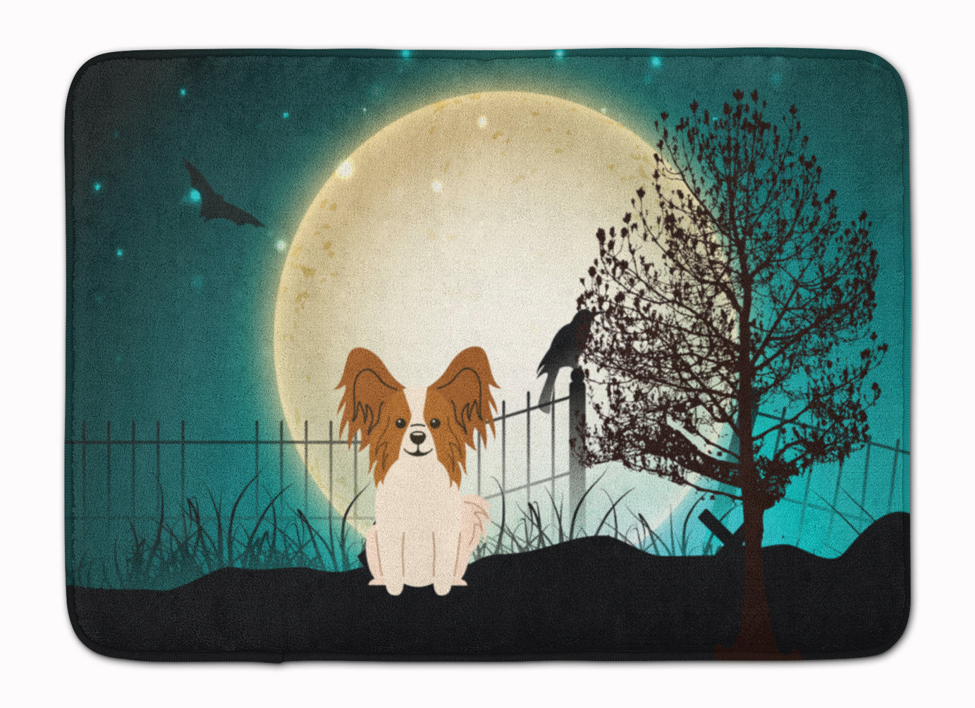 Halloween Scary Papillon Red White Machine Washable Memory Foam Mat BB2268RUG - the-store.com