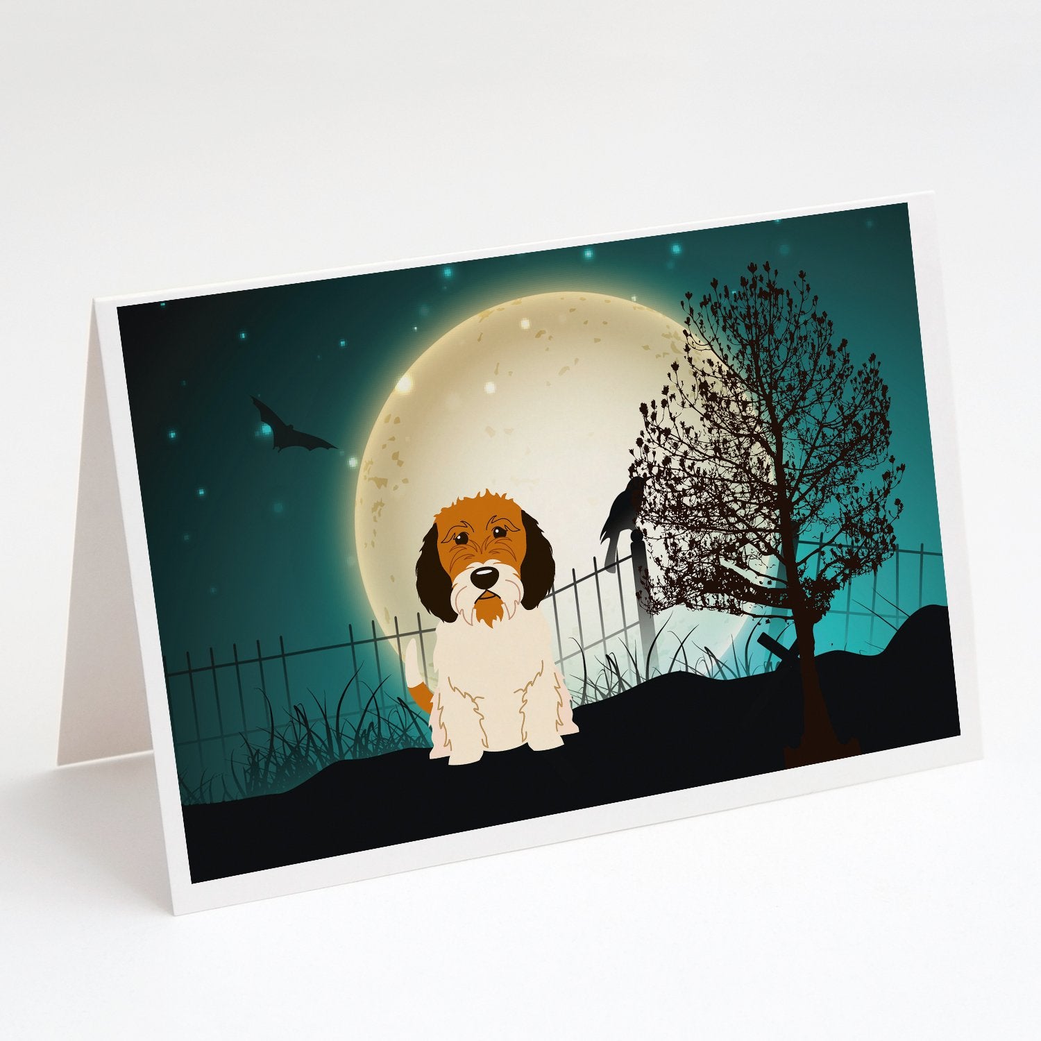 Buy this Halloween Scary Petit Basset Griffon Veenden Greeting Cards and Envelopes Pack of 8