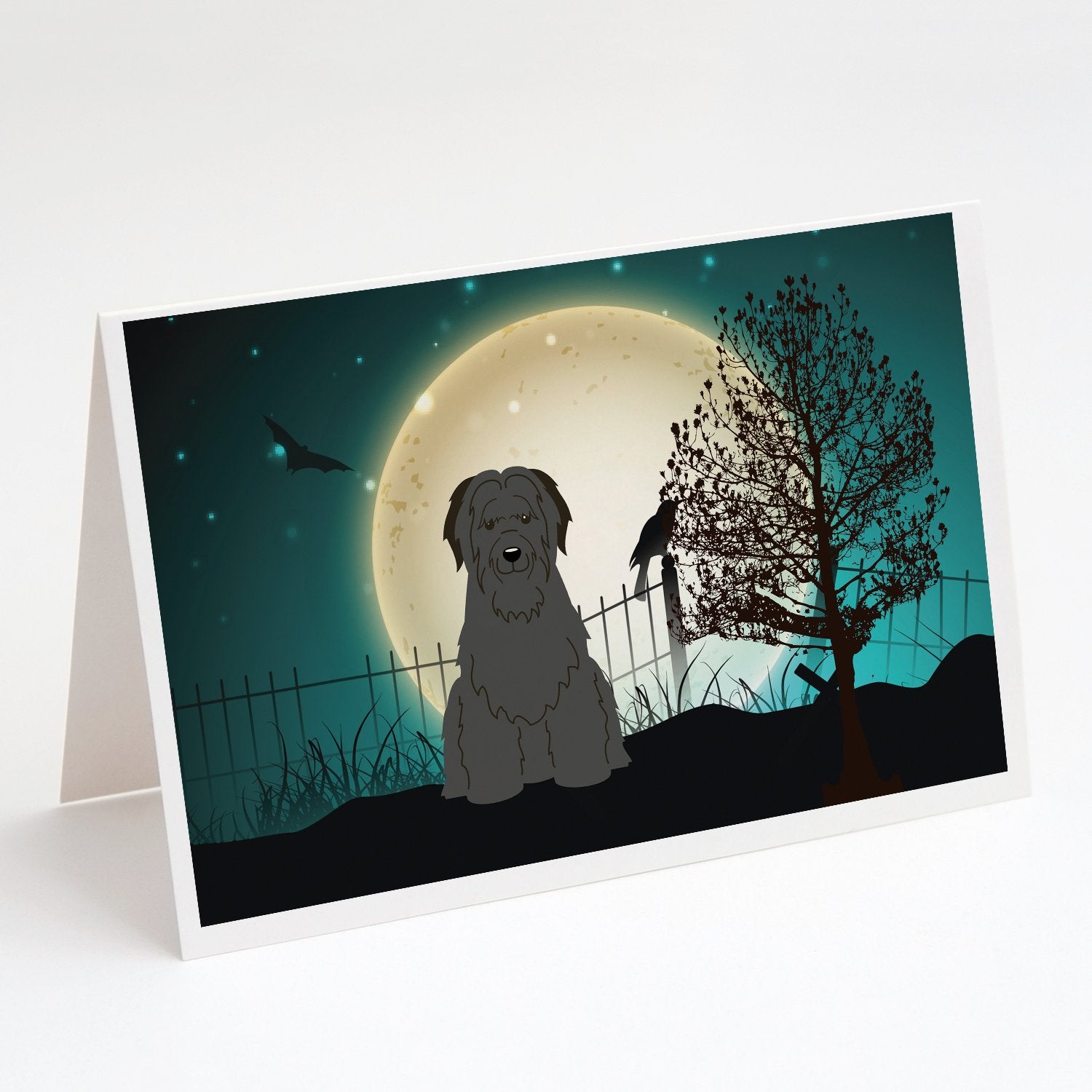 Buy this Halloween Scary Briard Black Greeting Cards and Envelopes Pack of 8