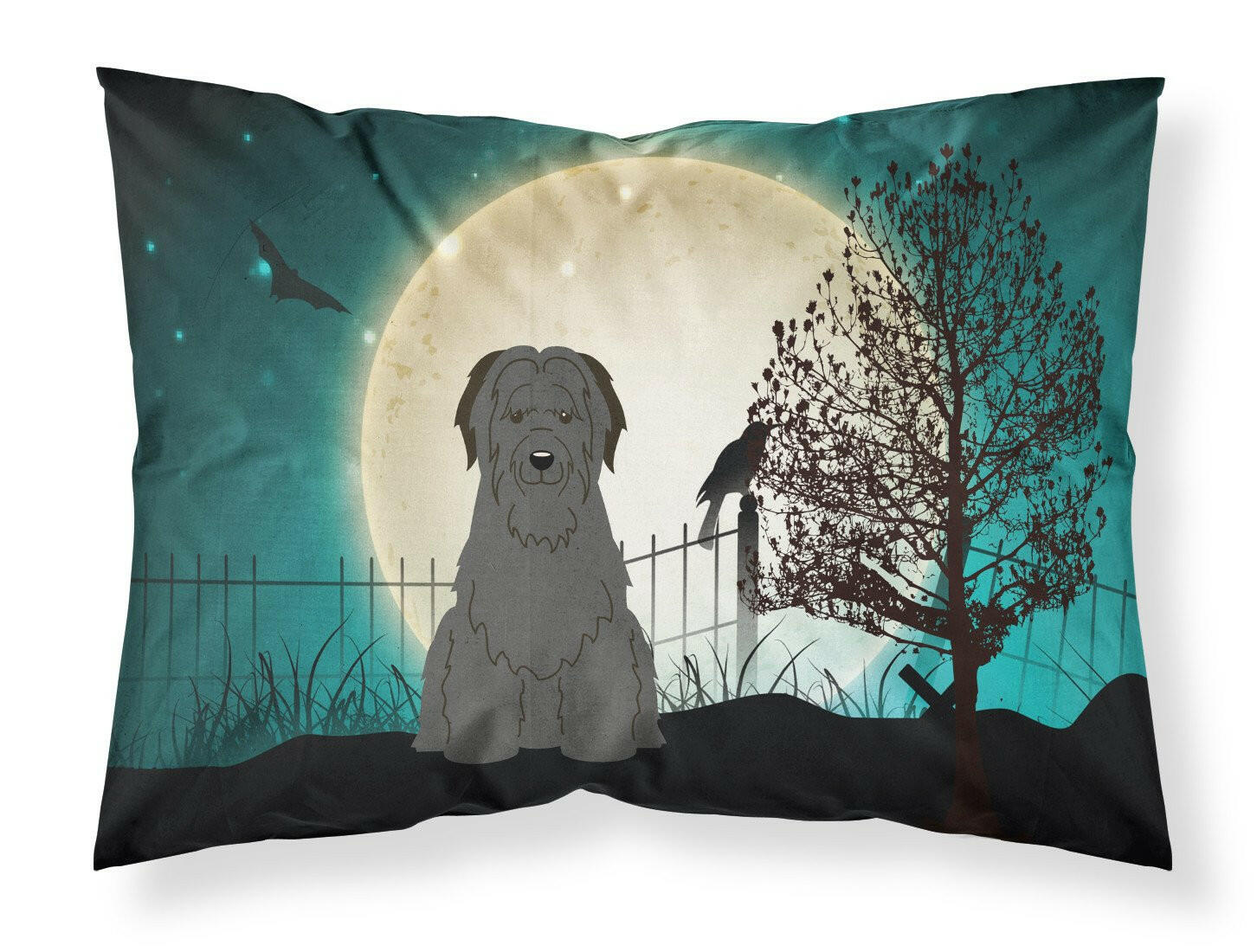 Halloween Scary Briard Black Fabric Standard Pillowcase BB2271PILLOWCASE by Caroline's Treasures
