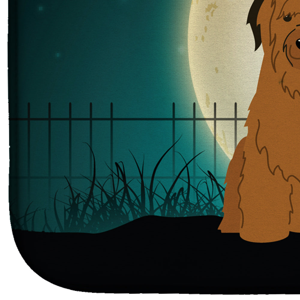 Halloween Scary Briard Brown Dish Drying Mat BB2272DDM  the-store.com.