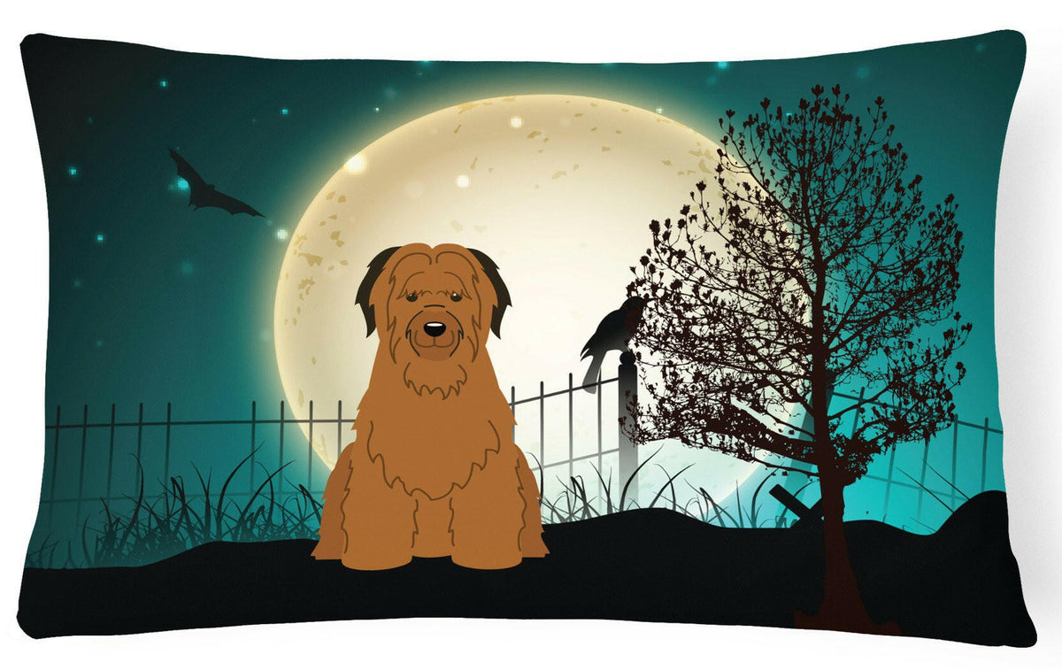 Halloween Scary Briard Brown Canvas Fabric Decorative Pillow BB2272PW1216 by Caroline&#39;s Treasures