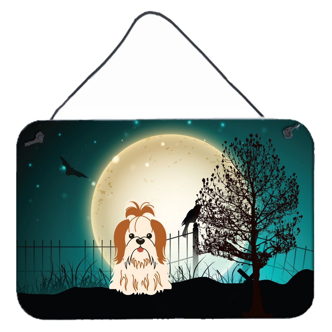 Halloween Scary Shih Tzu Red White Wall or Door Hanging Prints BB2277DS812 by Caroline&#39;s Treasures
