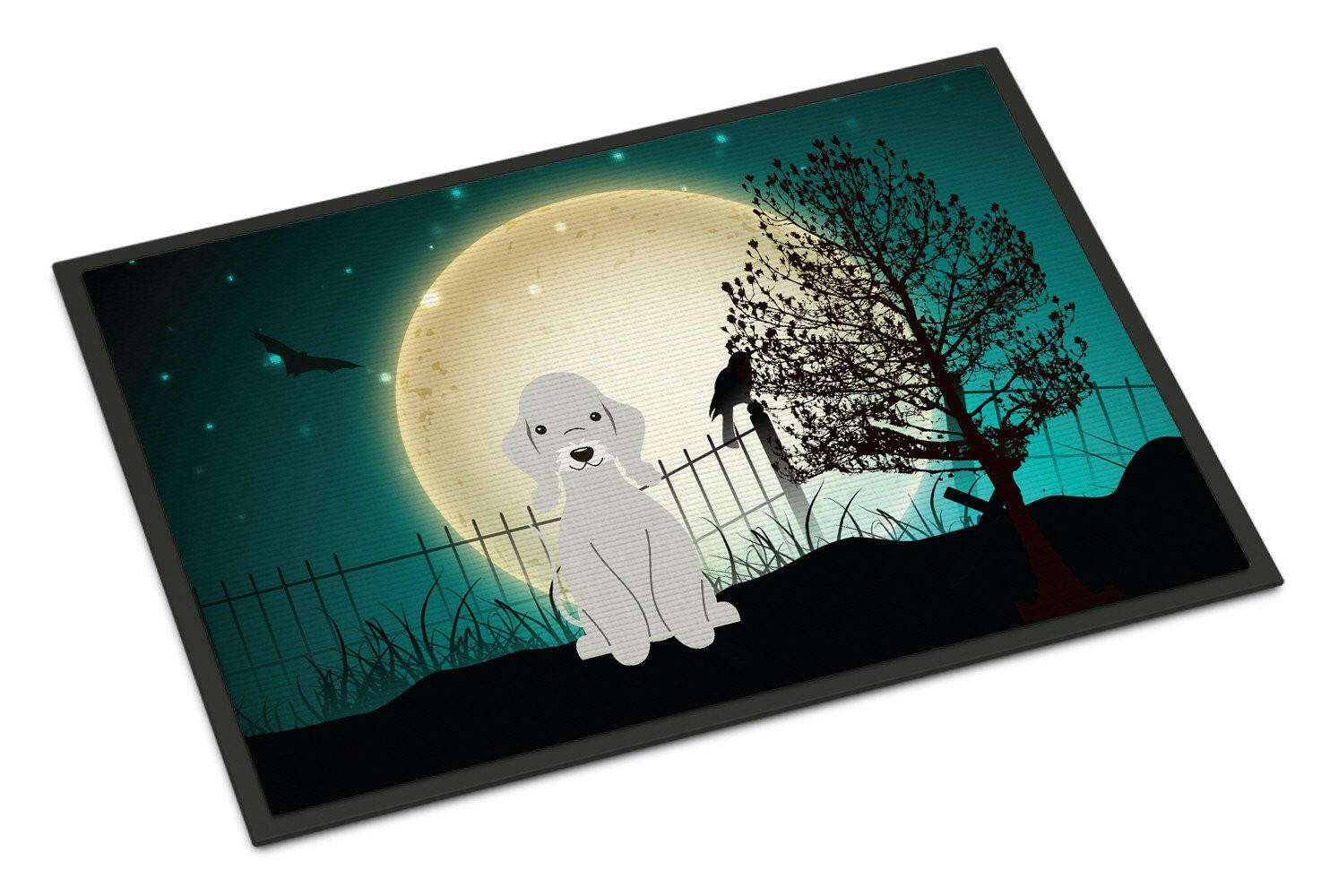 Halloween Scary Bedlington Terrier Blue Indoor or Outdoor Mat 18x27 BB2280MAT - the-store.com