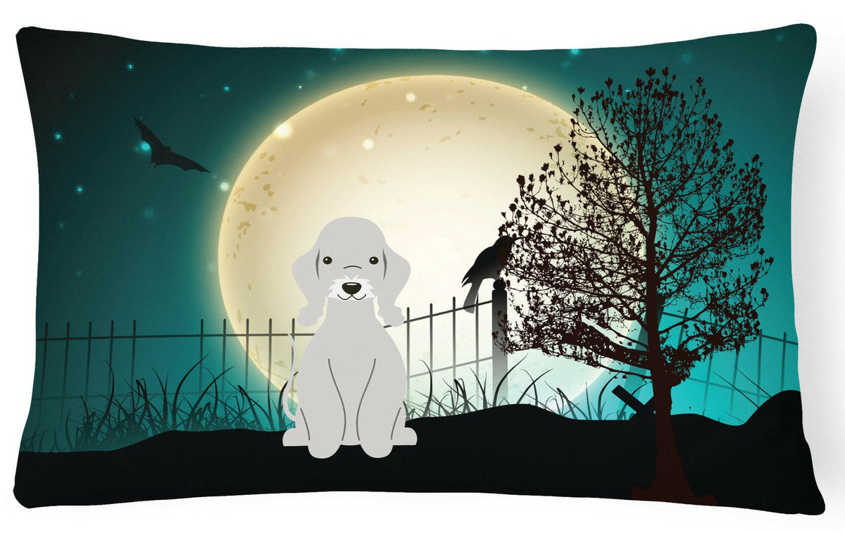 Halloween Scary Bedlington Terrier Blue Canvas Fabric Decorative Pillow BB2280PW1216 by Caroline&#39;s Treasures
