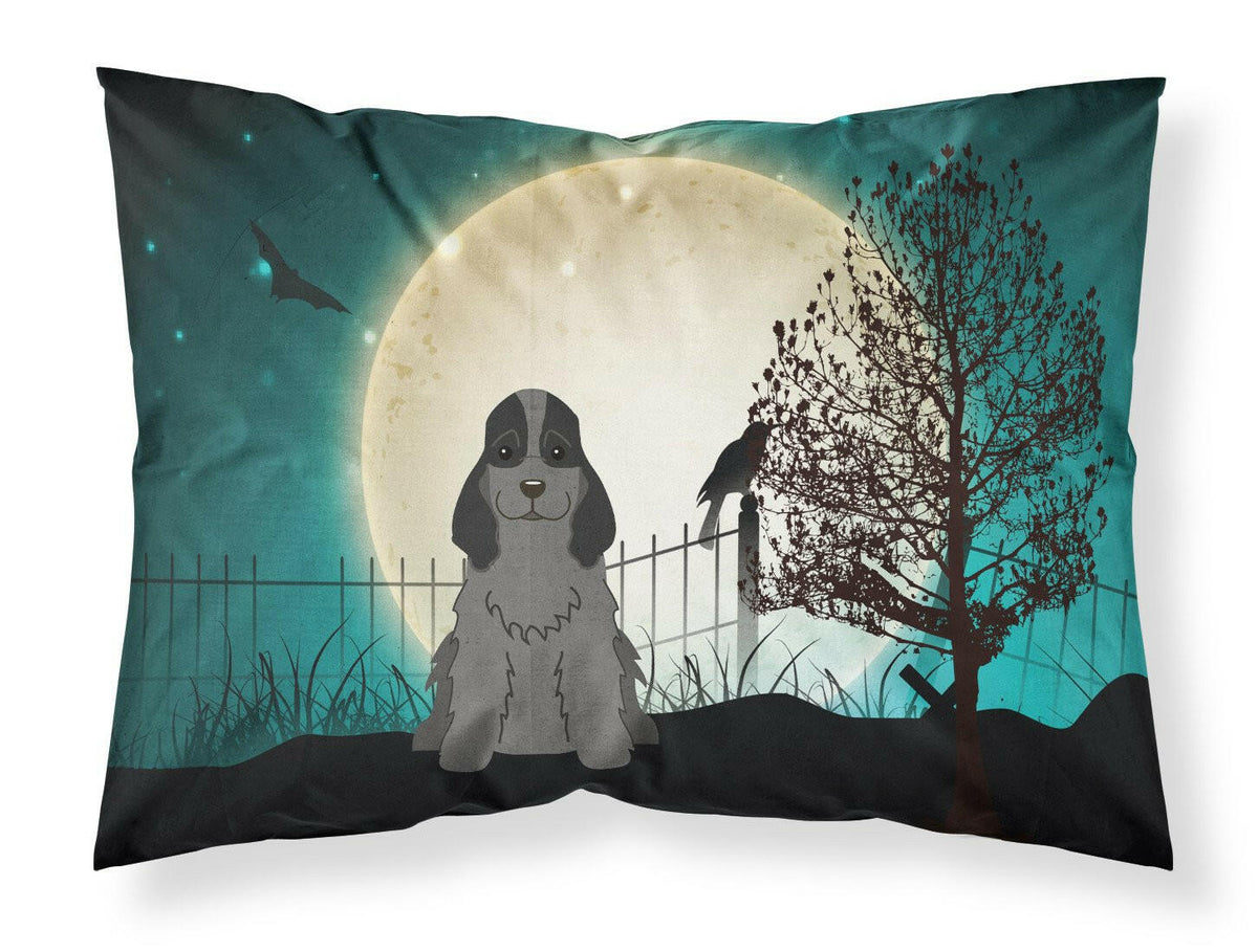Halloween Scary Cocker Spaniel Black Fabric Standard Pillowcase BB2282PILLOWCASE by Caroline&#39;s Treasures