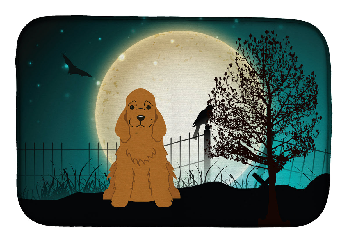 Halloween Scary Cocker Spaniel Red Dish Drying Mat BB2285DDM  the-store.com.