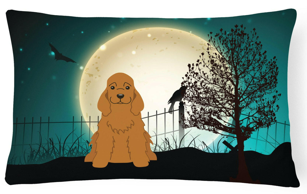 Halloween Scary Cocker Spaniel Red Canvas Fabric Decorative Pillow BB2285PW1216 by Caroline&#39;s Treasures