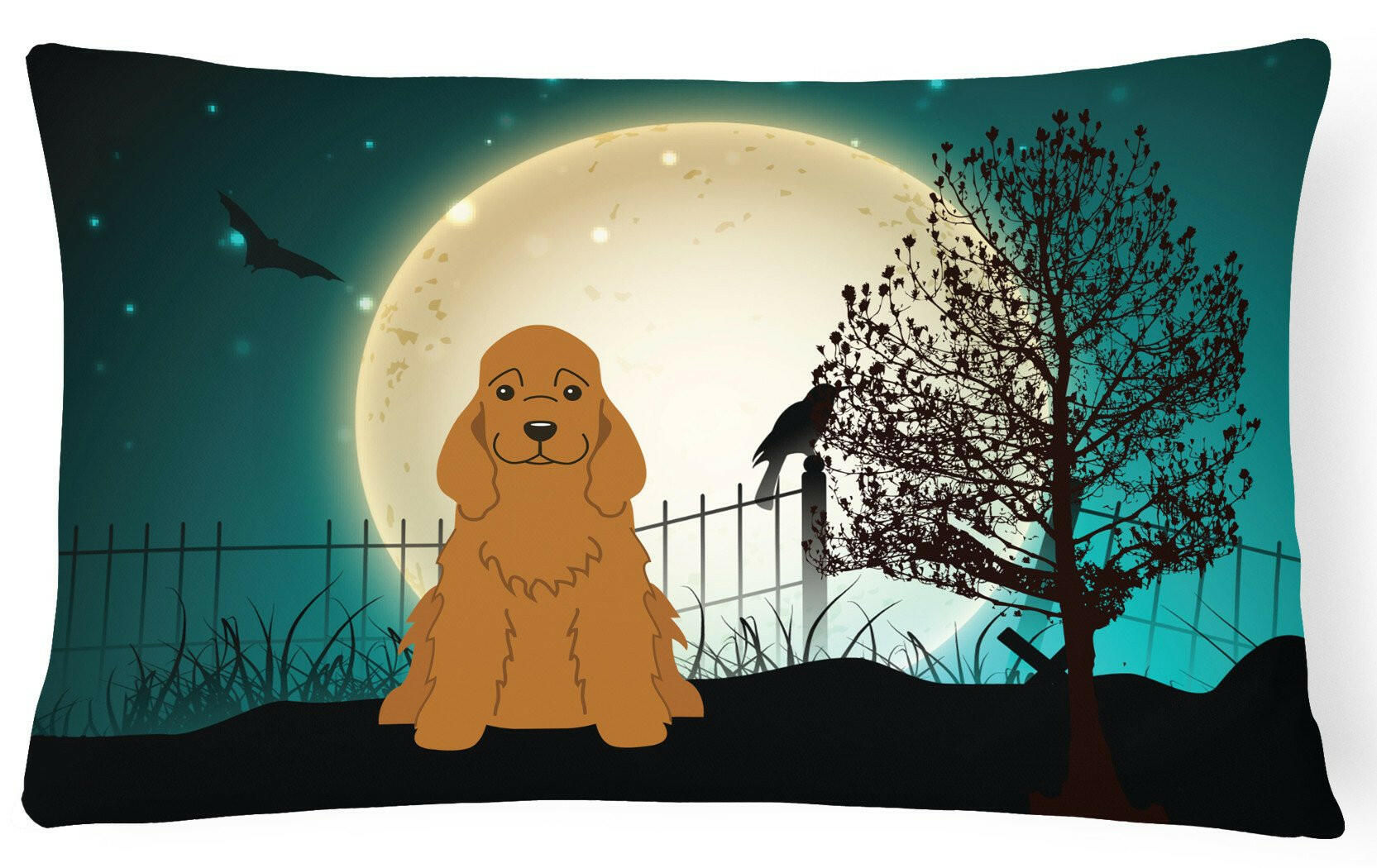 Halloween Scary Cocker Spaniel Red Canvas Fabric Decorative Pillow BB2285PW1216 by Caroline's Treasures