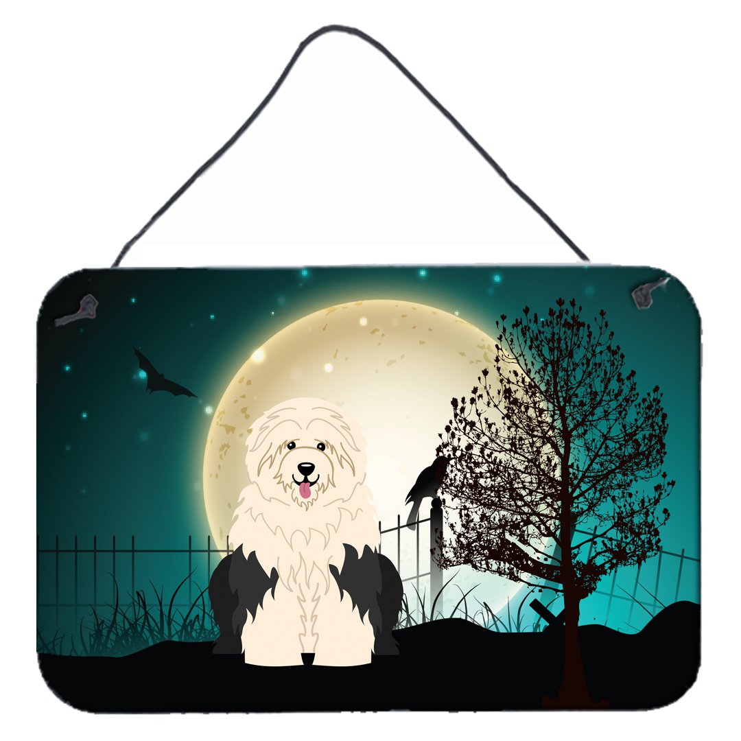 Halloween Scary Old English Sheepdog Wall or Door Hanging Prints BB2286DS812 by Caroline's Treasures