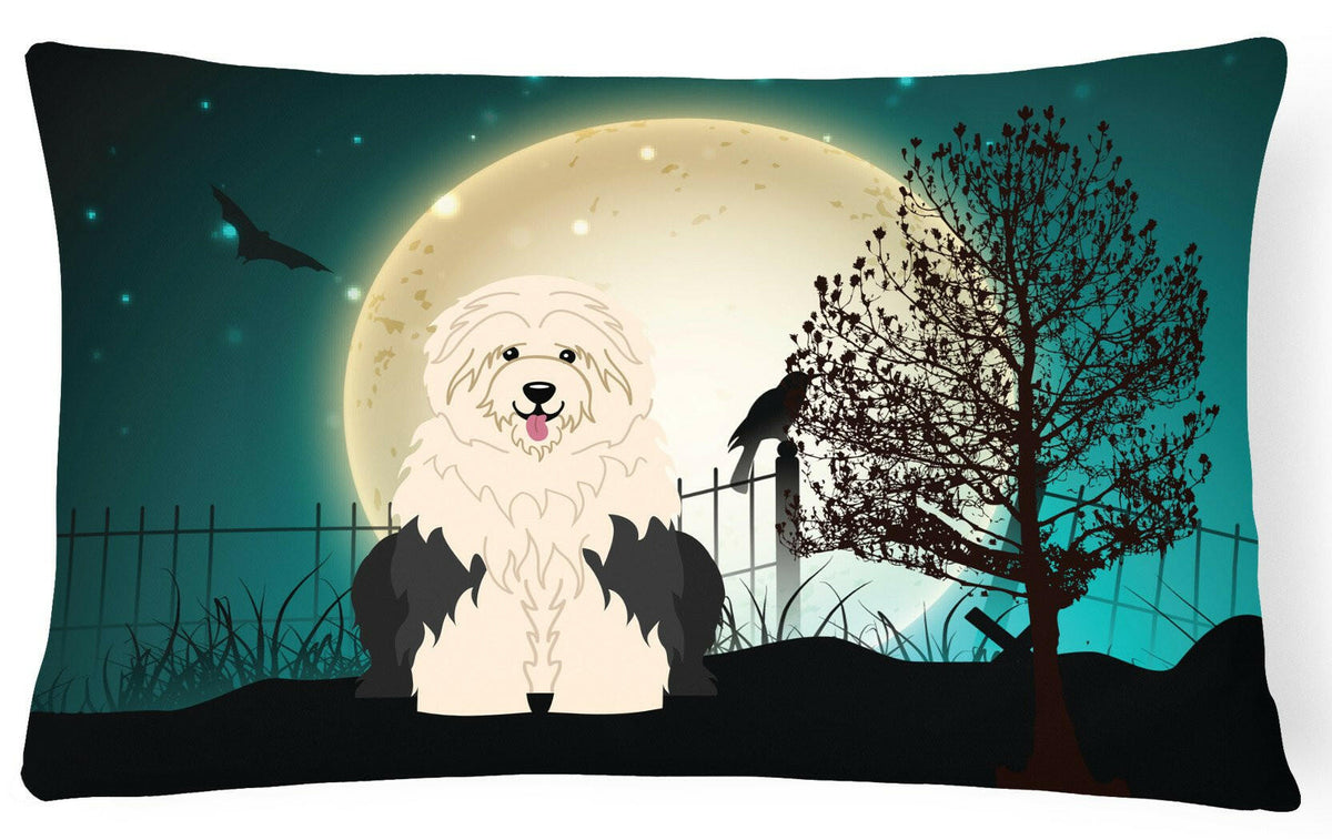 Halloween Scary Old English Sheepdog Canvas Fabric Decorative Pillow BB2286PW1216 by Caroline&#39;s Treasures