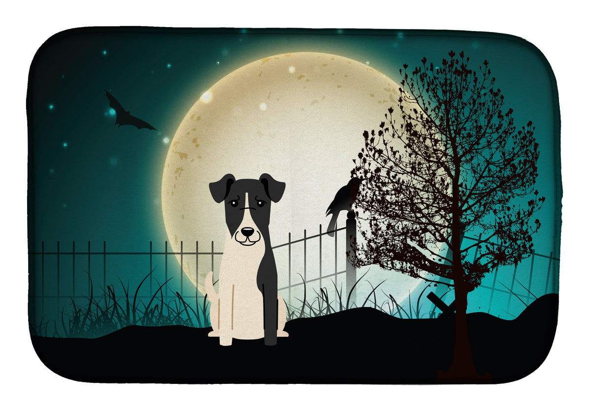Halloween Scary Smooth Fox Terrier Dish Drying Mat BB2288DDM
