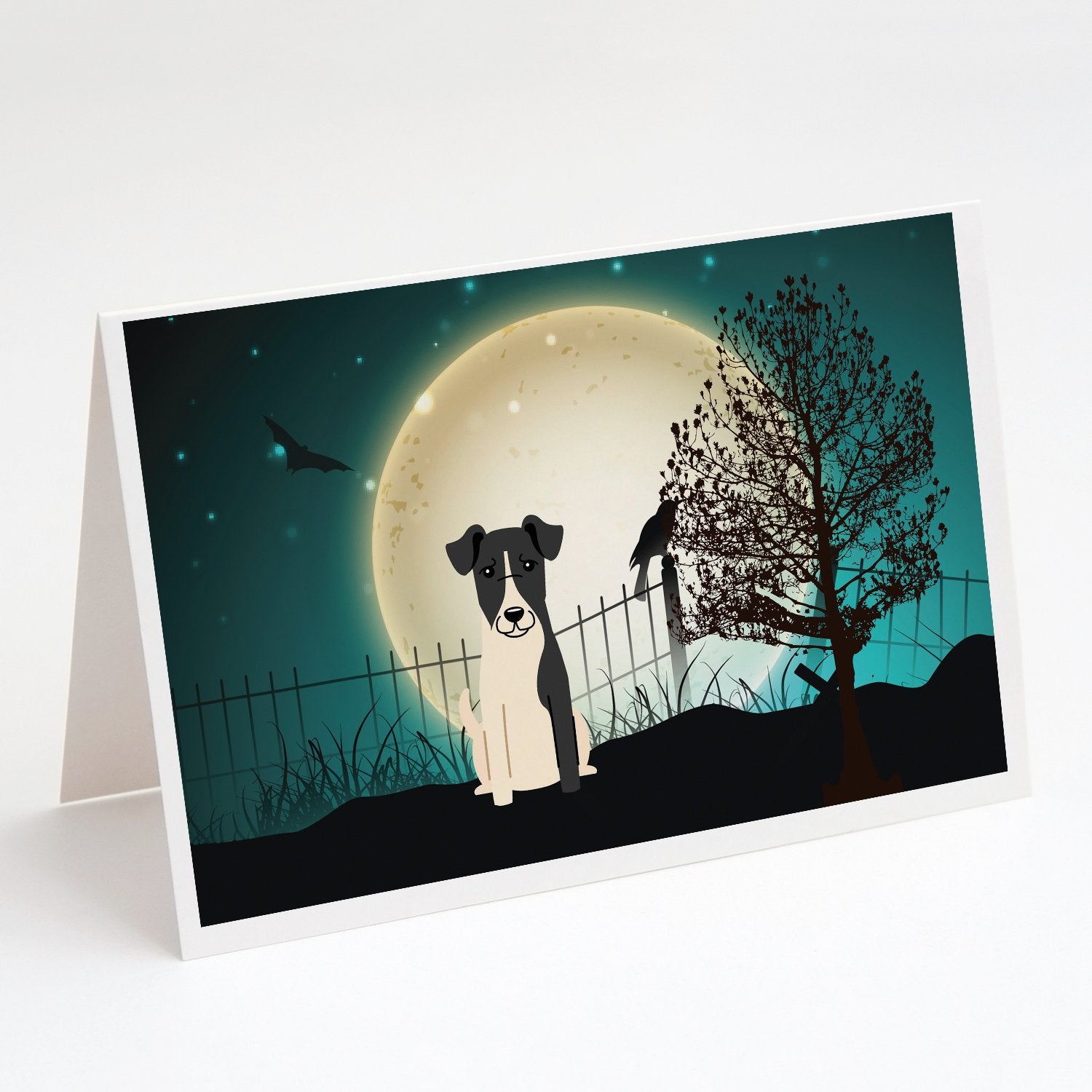 Buy this Halloween Scary Smooth Fox Terrier Greeting Cards and Envelopes Pack of 8