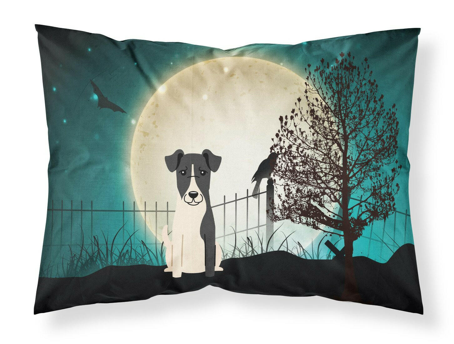 Halloween Scary Smooth Fox Terrier Fabric Standard Pillowcase BB2288PILLOWCASE by Caroline's Treasures