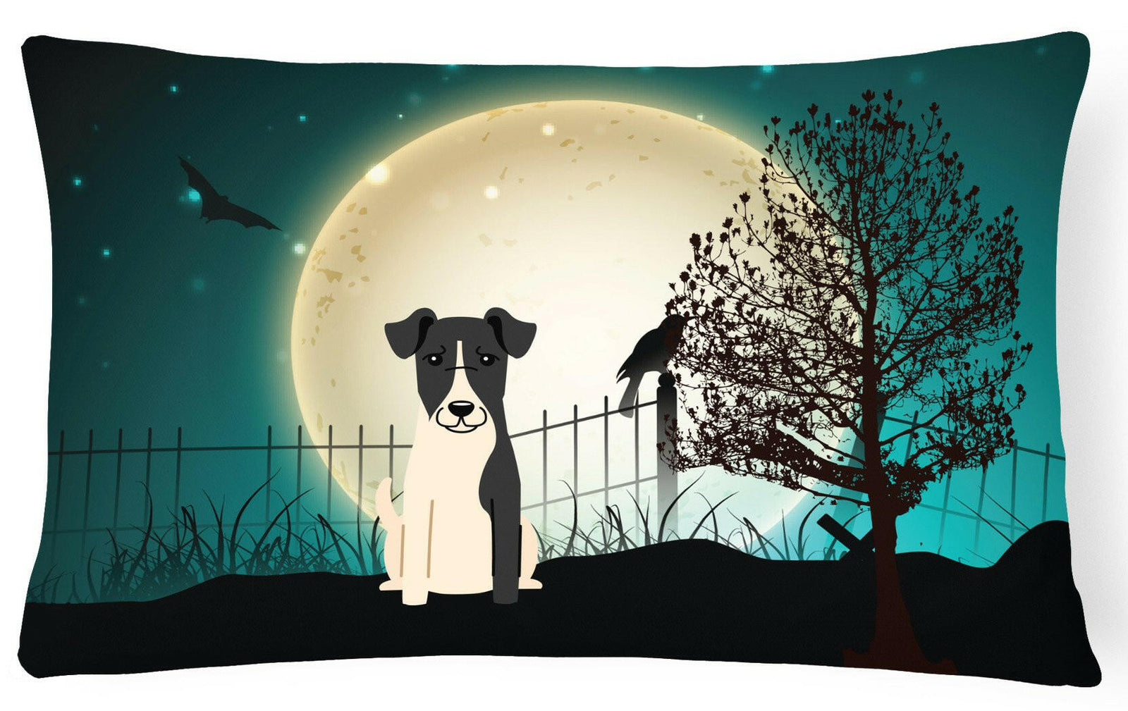 Halloween Scary Smooth Fox Terrier Canvas Fabric Decorative Pillow BB2288PW1216 by Caroline's Treasures
