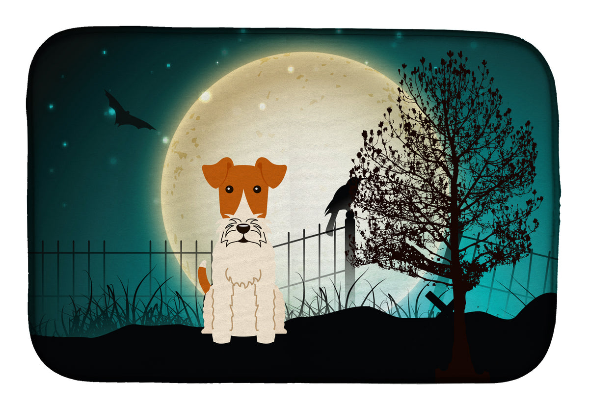 Halloween Scary Wire Fox Terrier Dish Drying Mat BB2291DDM