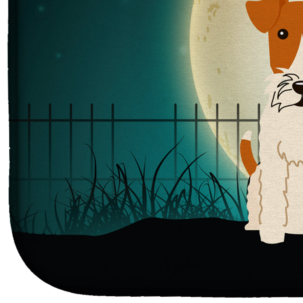 Halloween Scary Wire Fox Terrier Dish Drying Mat BB2291DDM