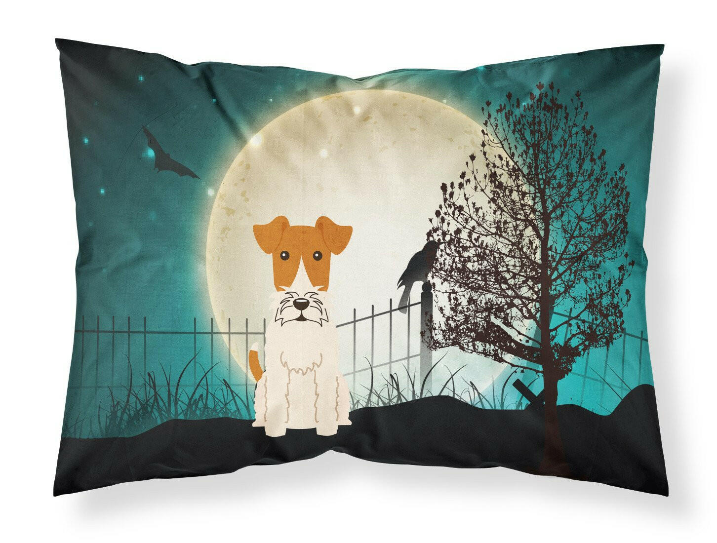 Halloween Scary Wire Fox Terrier Fabric Standard Pillowcase BB2291PILLOWCASE by Caroline's Treasures