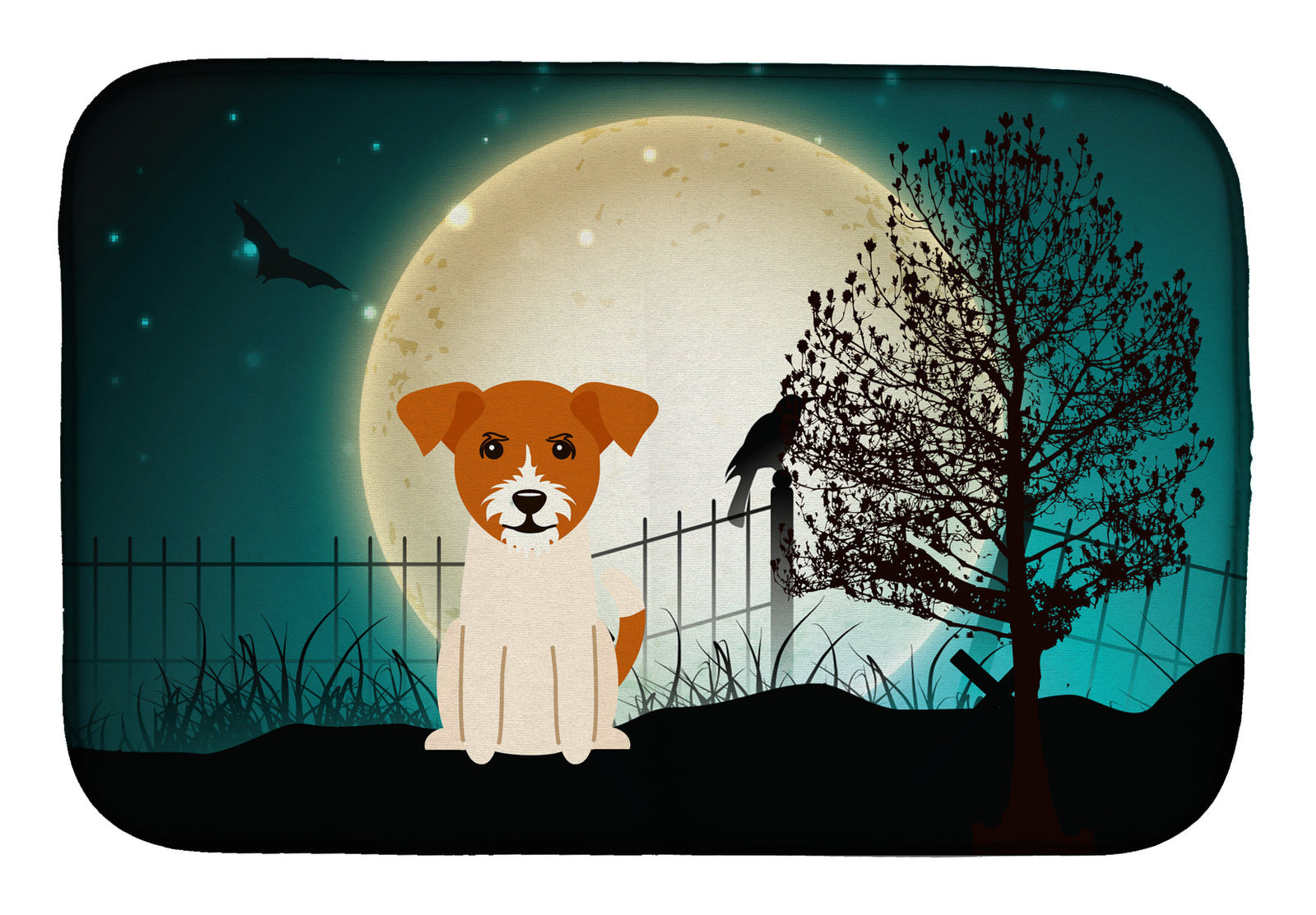 Halloween Scary Jack Russell Terrier Dish Drying Mat BB2298DDM