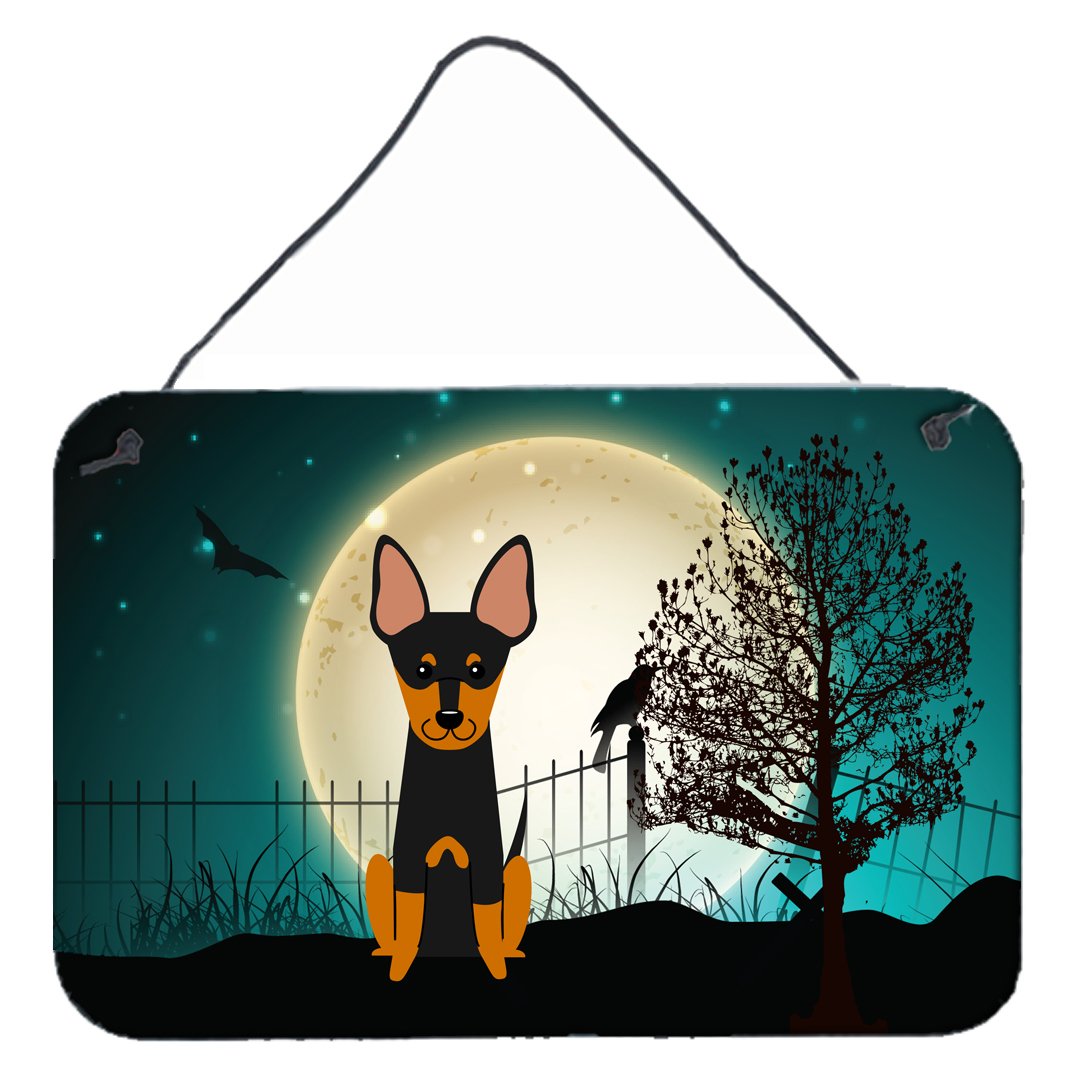 Halloween Scary English Toy Terrier Wall or Door Hanging Prints BB2299DS812 by Caroline&#39;s Treasures