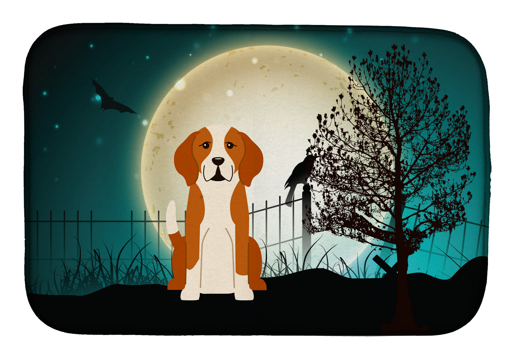 Halloween Scary English Foxhound Dish Drying Mat BB2300DDM  the-store.com.