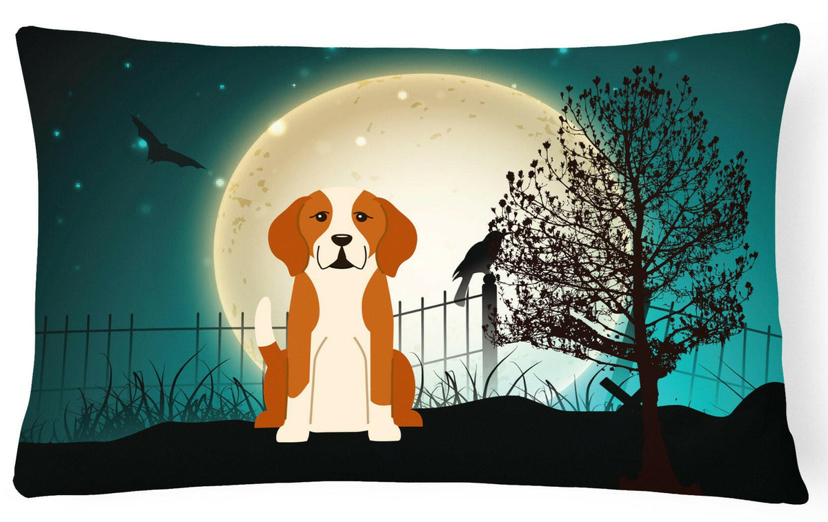 Halloween Scary English Foxhound Canvas Fabric Decorative Pillow BB2300PW1216 by Caroline&#39;s Treasures