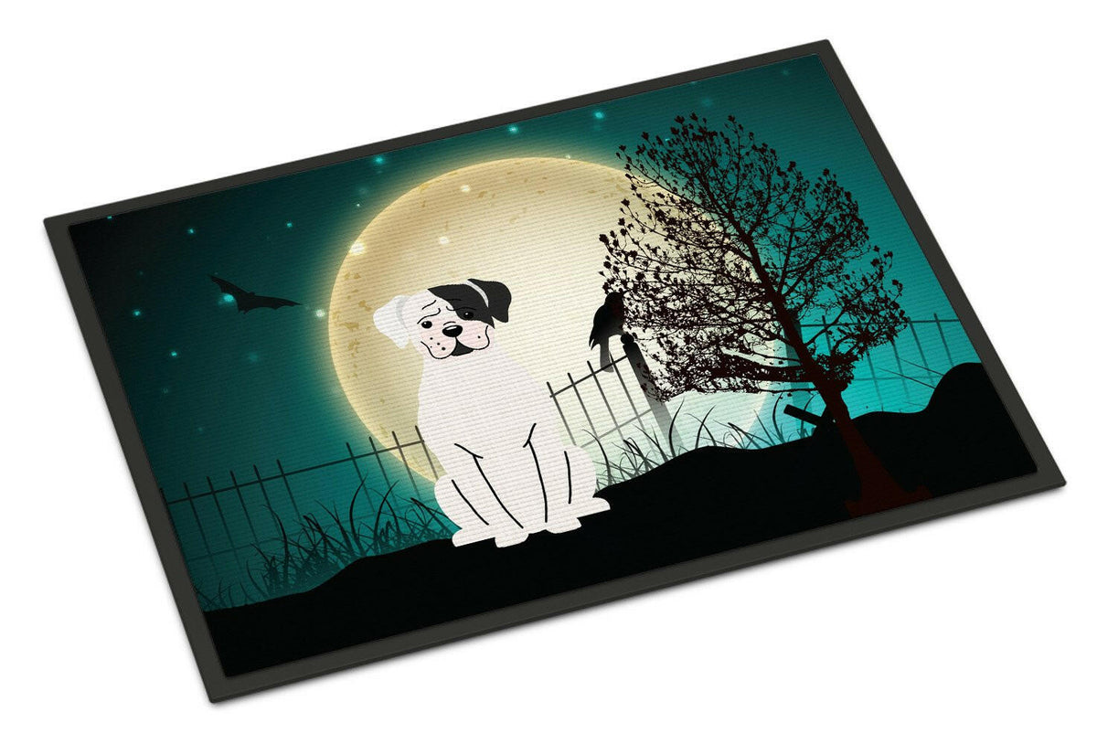 Halloween Scary White Boxer Cooper Indoor or Outdoor Mat 18x27 BB2304MAT - the-store.com