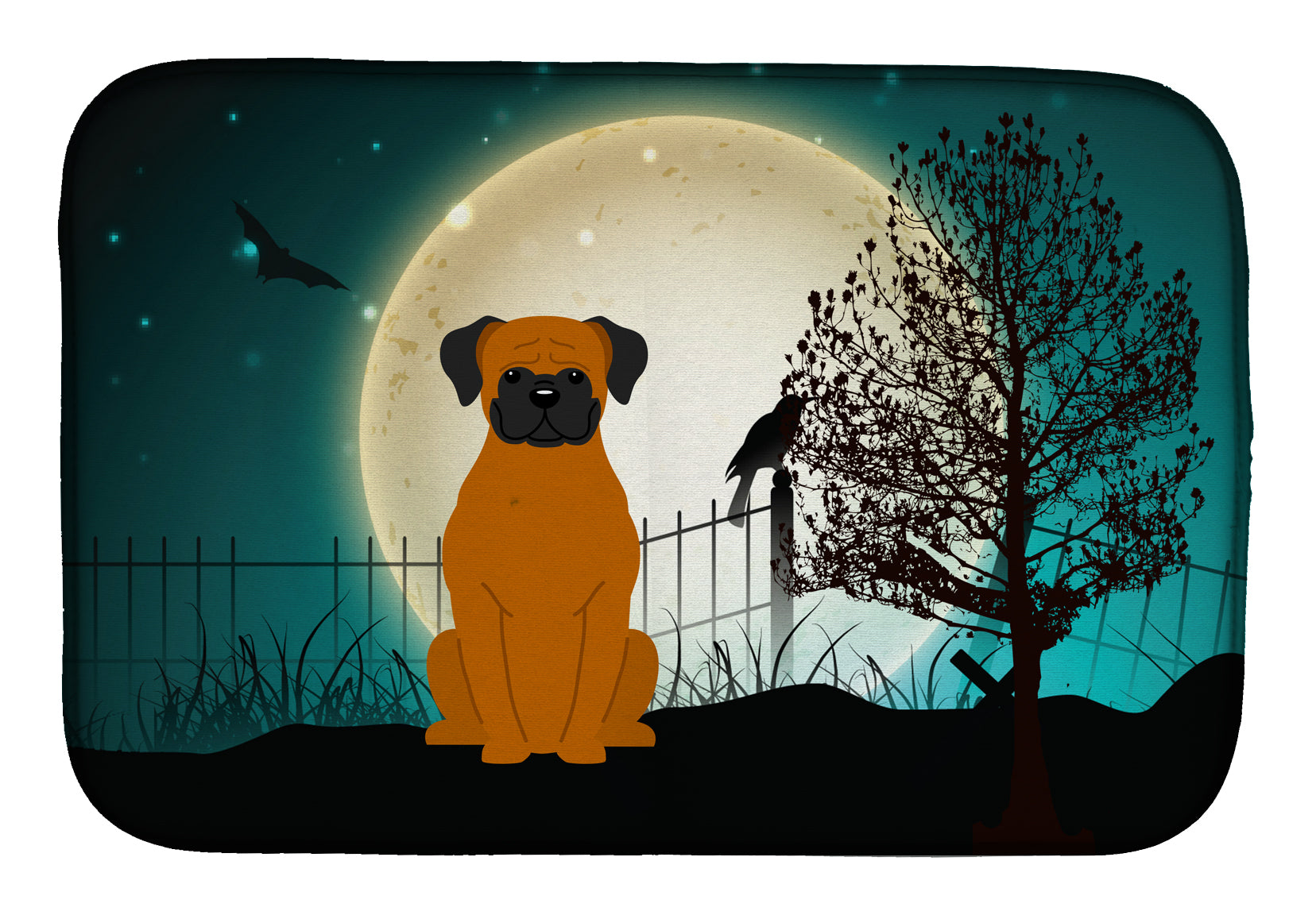 Halloween Scary Fawn Boxer Dish Drying Mat BB2305DDM  the-store.com.