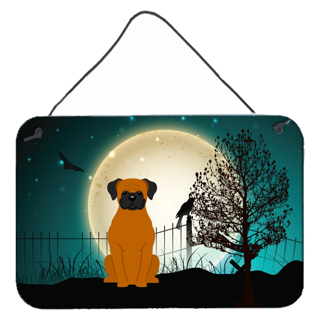 Halloween Scary Fawn Boxer Wall or Door Hanging Prints BB2305DS812 by Caroline&#39;s Treasures