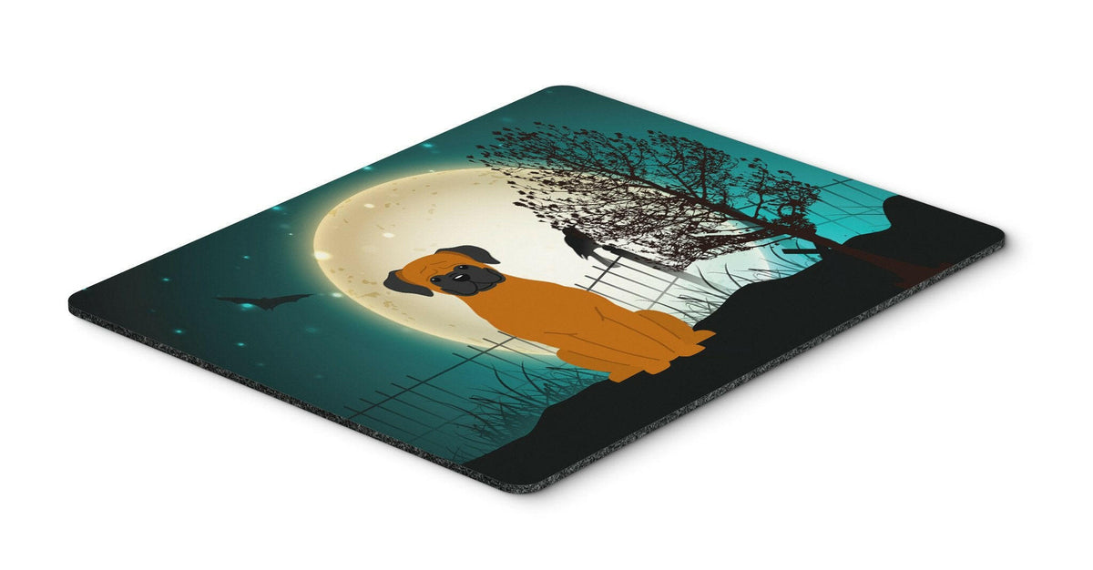 Halloween Scary Fawn Boxer Mouse Pad, Hot Pad or Trivet BB2305MP by Caroline&#39;s Treasures
