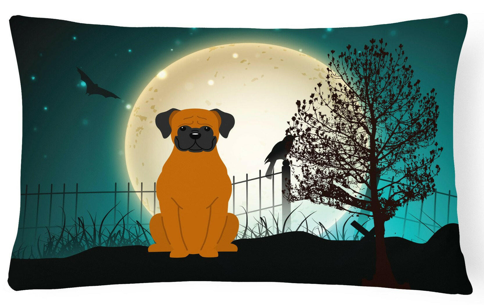 Halloween Scary Fawn Boxer Canvas Fabric Decorative Pillow BB2305PW1216 by Caroline's Treasures