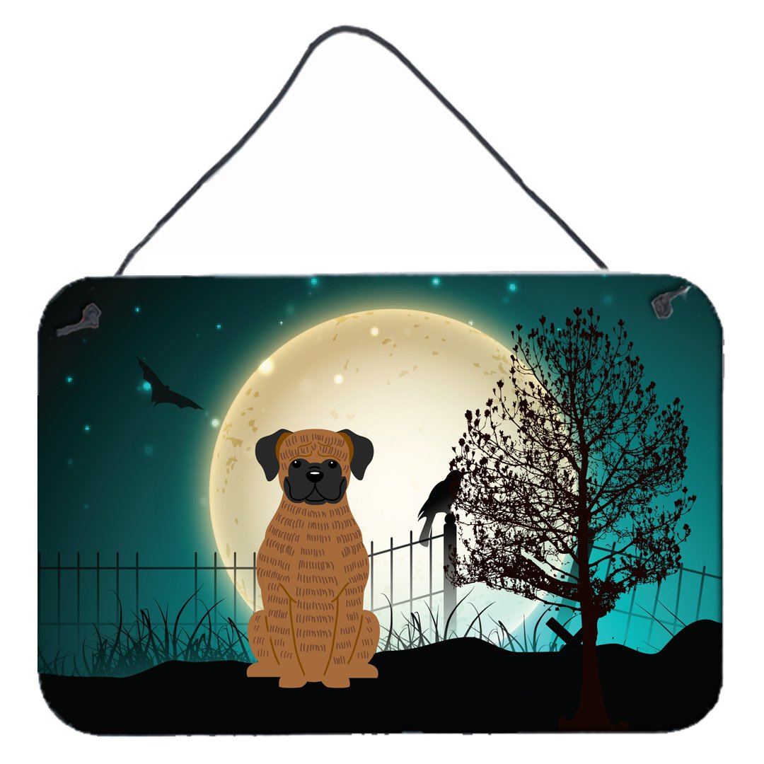 Halloween Scary Brindle Boxer Wall or Door Hanging Prints BB2307DS812 by Caroline&#39;s Treasures