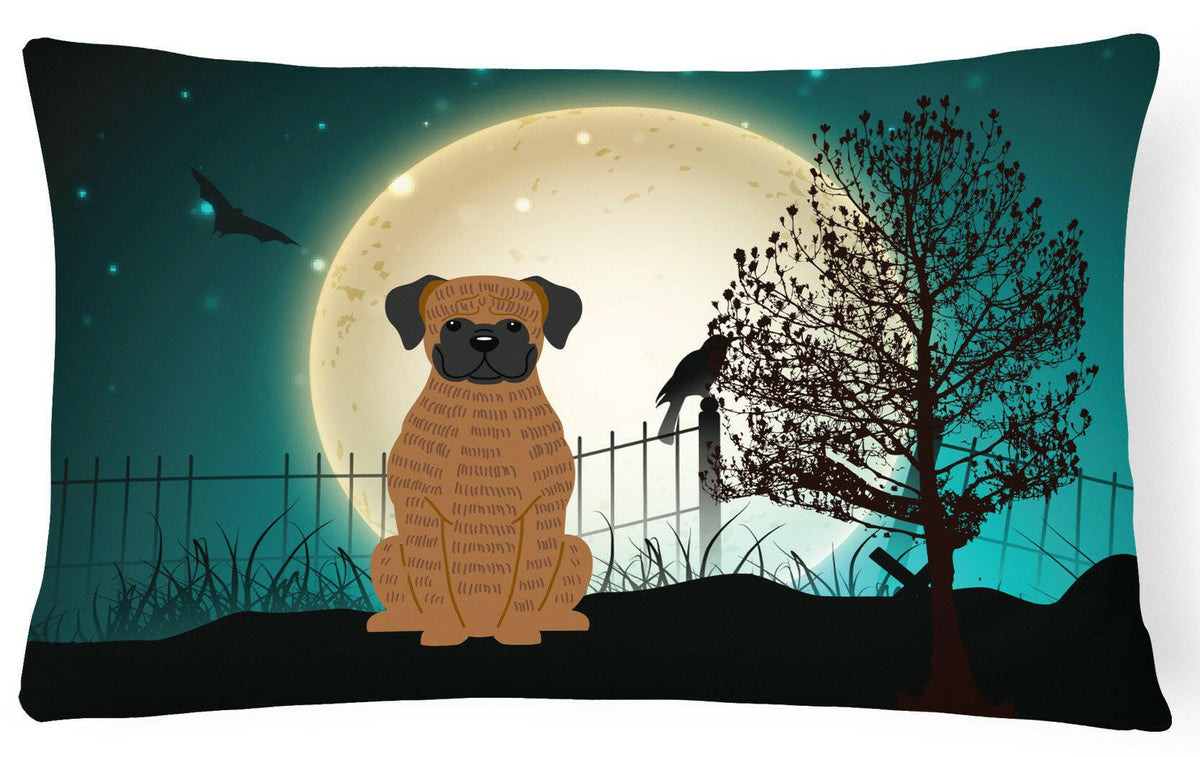Halloween Scary Brindle Boxer Canvas Fabric Decorative Pillow BB2307PW1216 by Caroline&#39;s Treasures