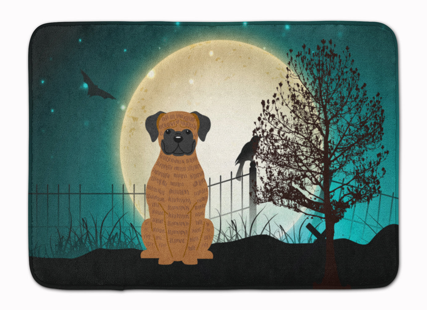 Halloween Scary Brindle Boxer Machine Washable Memory Foam Mat BB2307RUG - the-store.com