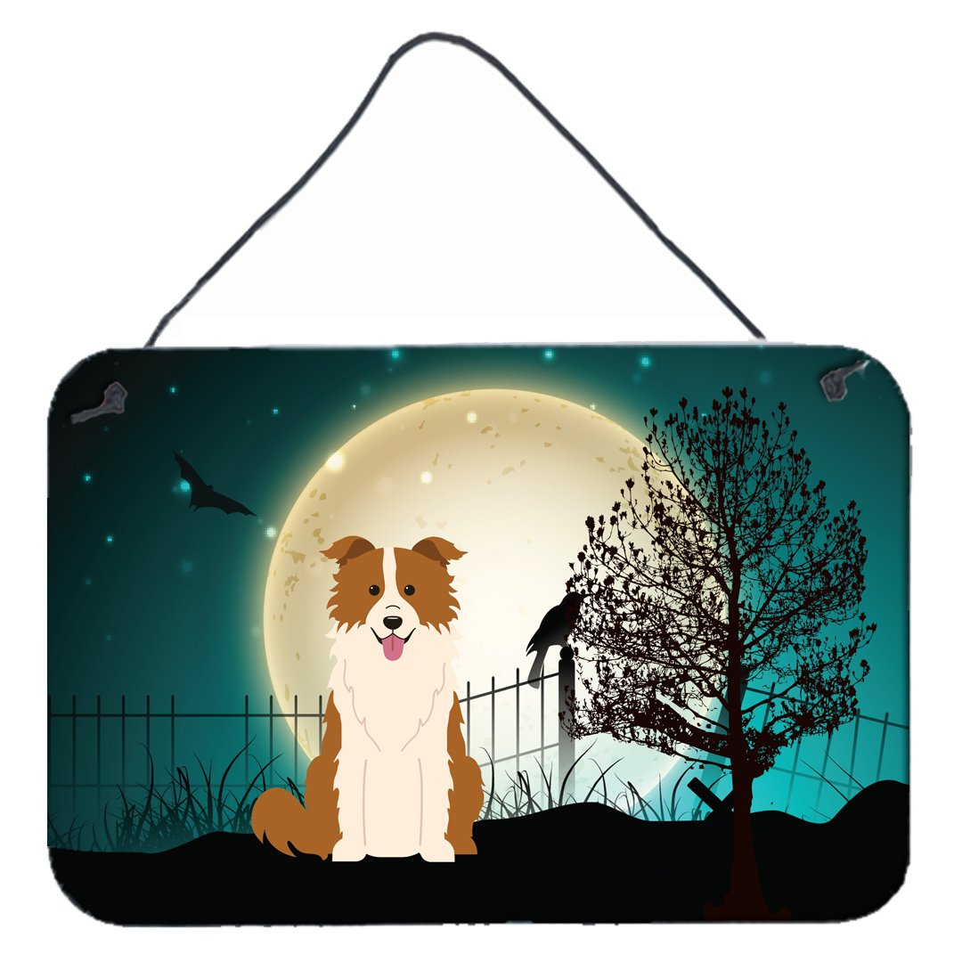 Halloween Scary Border Collie Red White Wall or Door Hanging Prints BB2309DS812 by Caroline&#39;s Treasures
