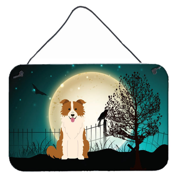 Halloween Scary Border Collie Red White Wall or Door Hanging Prints BB2309DS812 by Caroline's Treasures