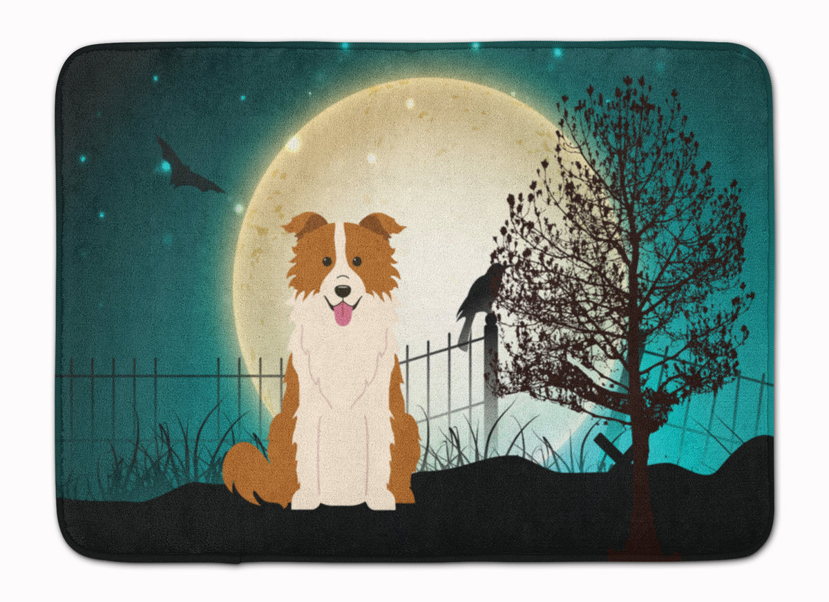 Halloween Scary Border Collie Red White Machine Washable Memory Foam Mat BB2309RUG - the-store.com