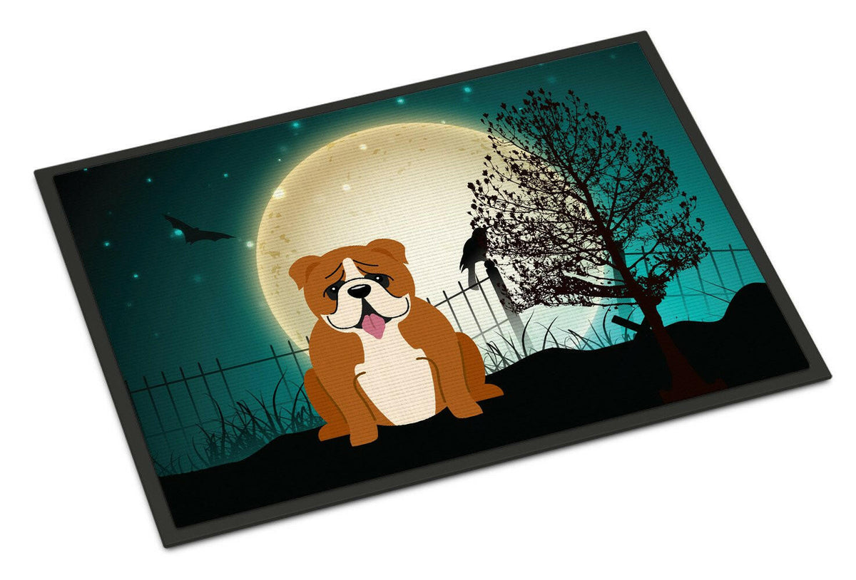 Halloween Scary  English Bulldog Red White Indoor or Outdoor Mat 24x36 BB2310JMAT - the-store.com