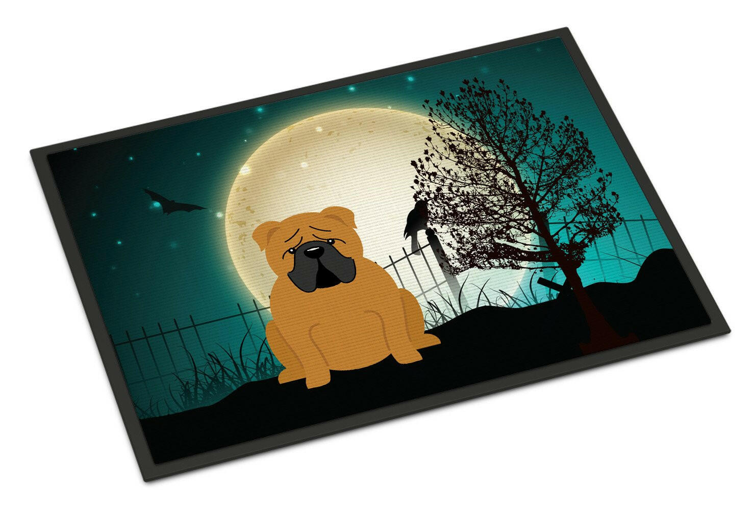 Halloween Scary  English Bulldog Red Indoor or Outdoor Mat 24x36 BB2312JMAT - the-store.com