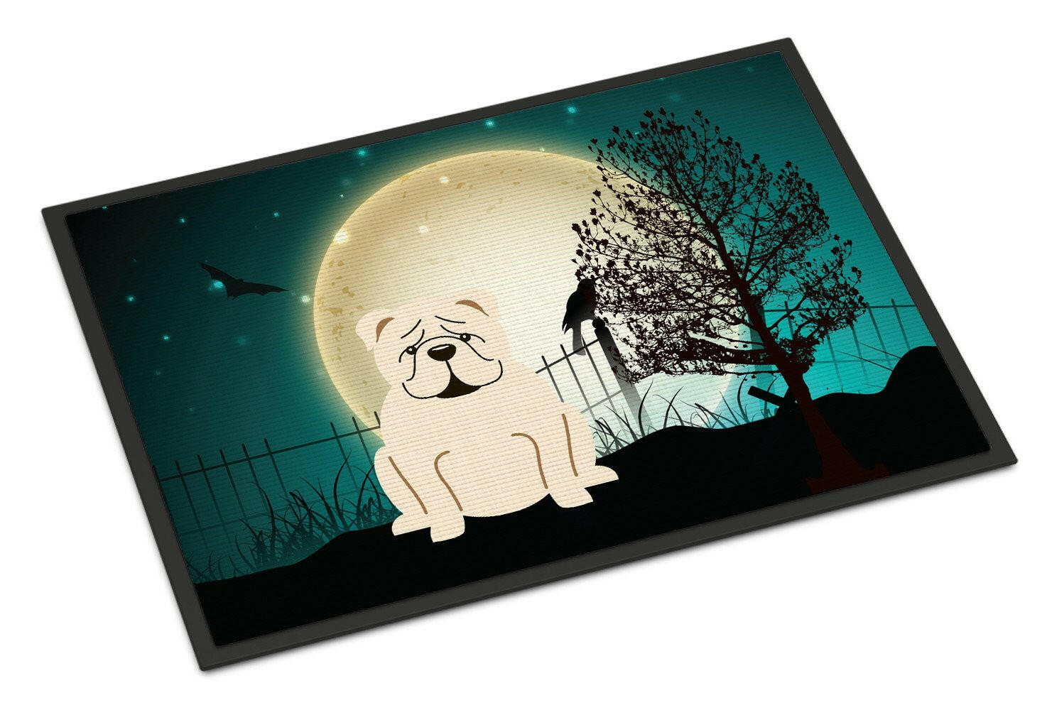 Halloween Scary  English Bulldog White Indoor or Outdoor Mat 24x36 BB2313JMAT - the-store.com